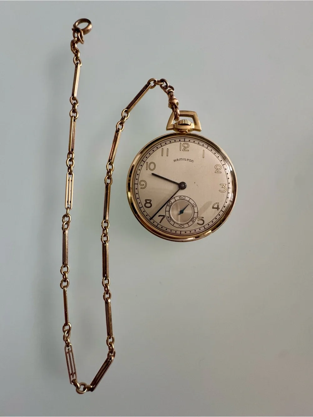 1952 Vintage Hamilton 14K Gold Pocket Watch